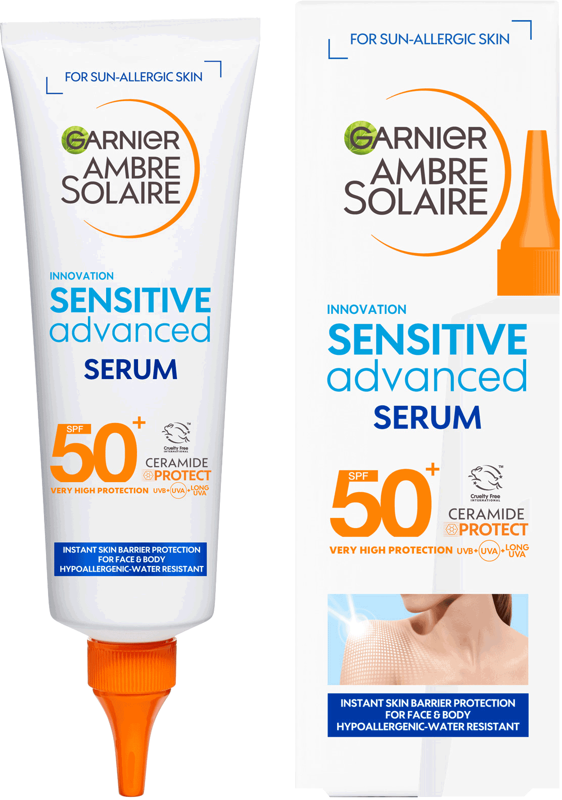 Ambre Solaire Sensitive Face Body & UK Serum | Advanced SPF50 Garnier