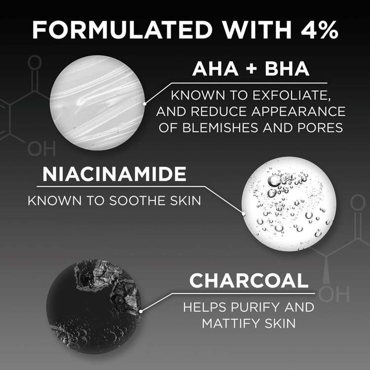 AHA + BHA & Niacinamide Charcoal Face Serum | Garnier UK